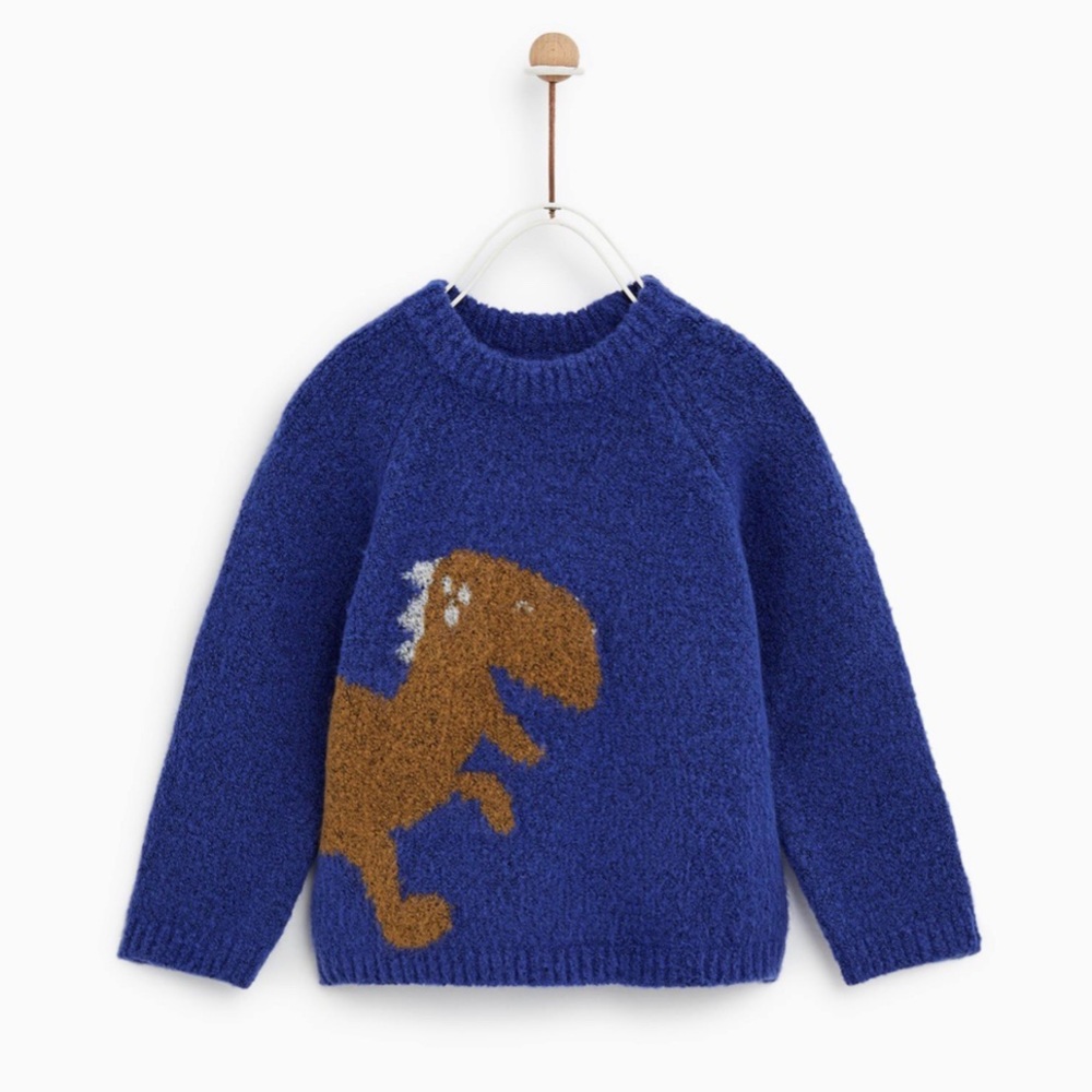 Zara Baby Boy Blue Dinosaur Sweater